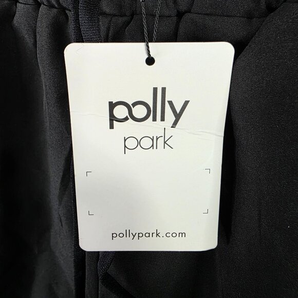 Womens Polly Park Black Track Shorts Lined Polyester Stretch 4.5" Inseam Size XL - Picture 2 of 11